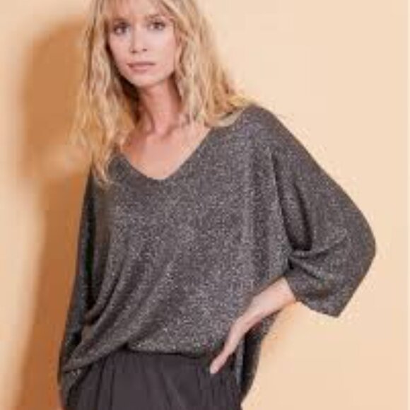 Chic Silver Women's Blouse - Picture 1 of 3